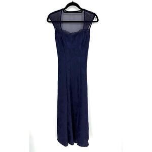 Vintage Victoria’s Secret maxi nightgown small blue sweetheart neck gold label